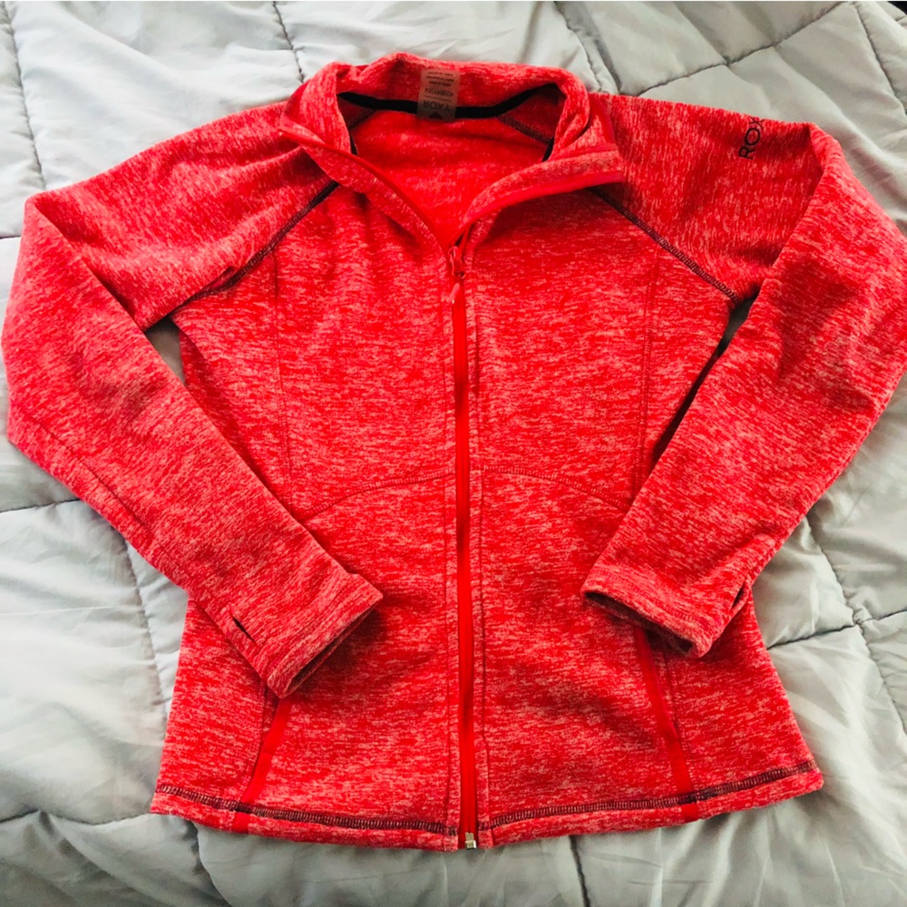 Roxy zip up athletic jacket size xtra small in coral